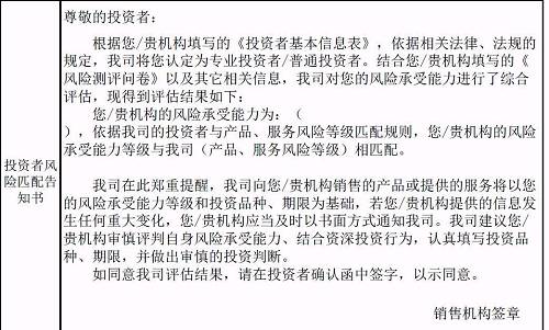 说明: 投资者确认函